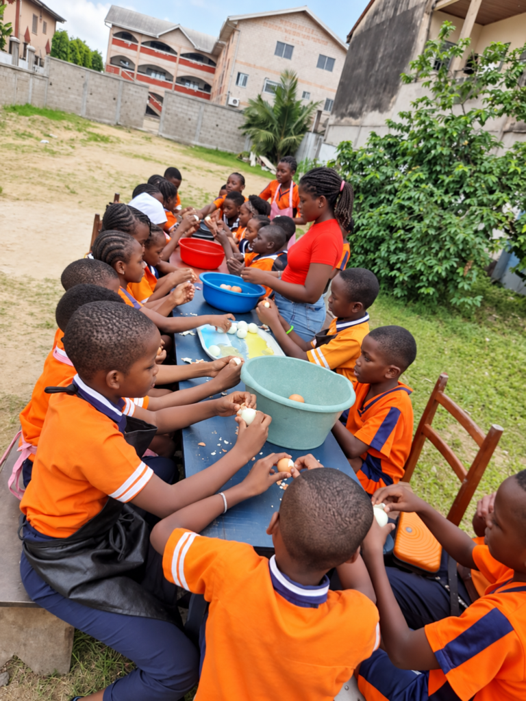 Pupils participating in outdoor group learning